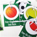 Tarjetitas dobles con cinta Especifica deporte 16u Pers
